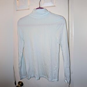 J Crew Women's White Tissue Turtleneck Long Sleeve Top